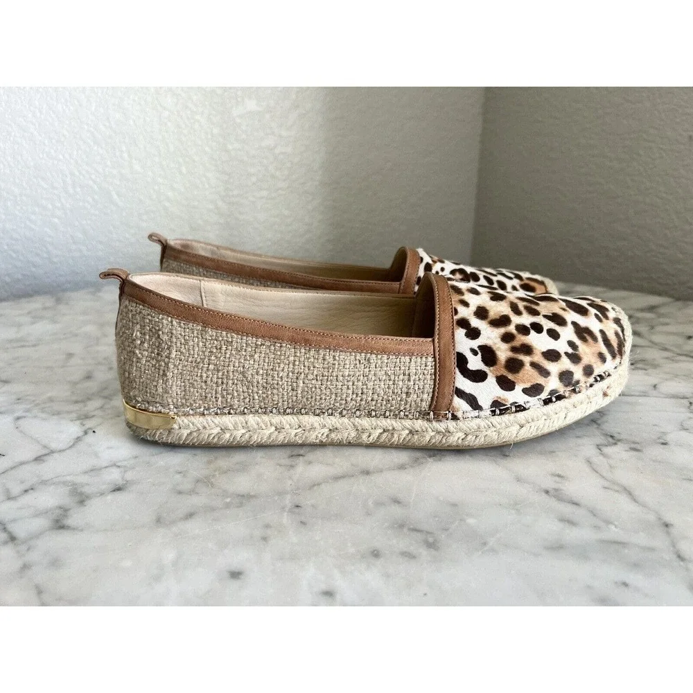 Stuart Weitzman Womens Espadrille Slip On Shoes Size 8 M Animal Print Jute
